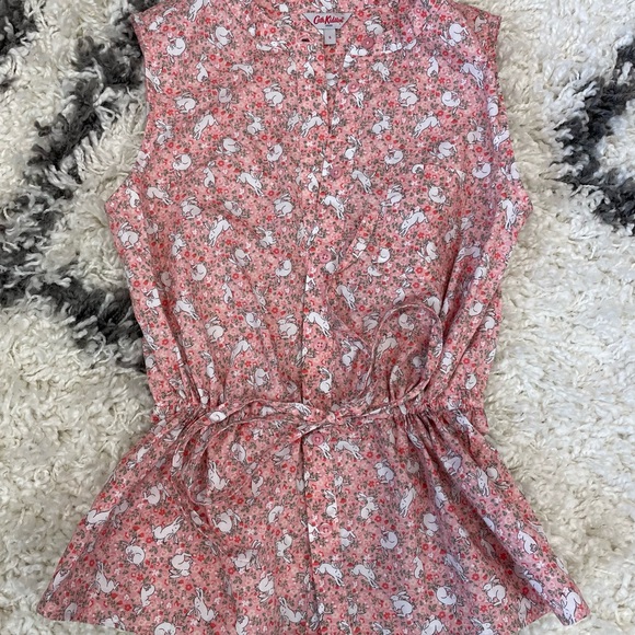 CATH KIDSTON ladies pink rabbit bunny shirt Uk size 6 sleeveless sweet fitted - Picture 5 of 9